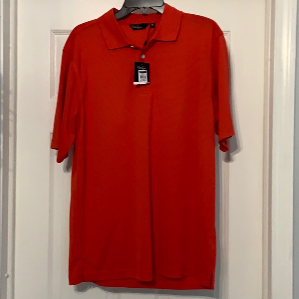 Men’s red polo shirt